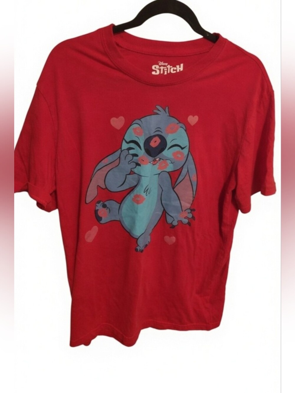 Disney Lilo & Stitch Kisses Tee Shirt Large Casual Lightweight Kidcore